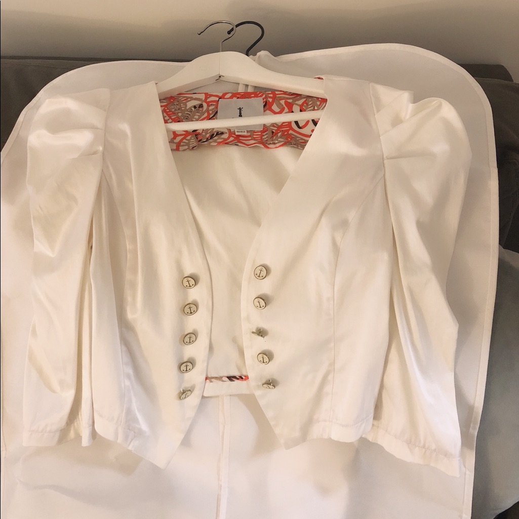 White Silk Blazer Size S